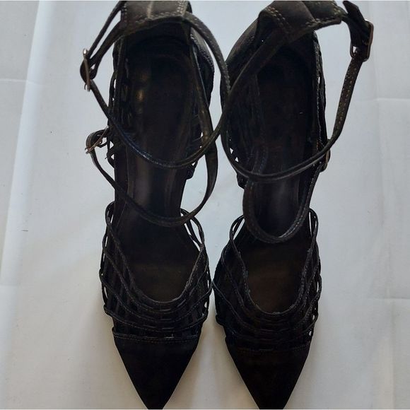 SCHUTZ Caged Suede Close Toe Pumps - Picture 3 of 14